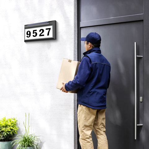 Eyrosa waterproof plaque withstands rain and wind for year-round outdoor duty.