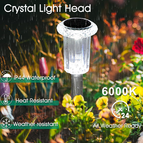 Eyrosa solar stake lights line the driveway for safe nighttime visibility.