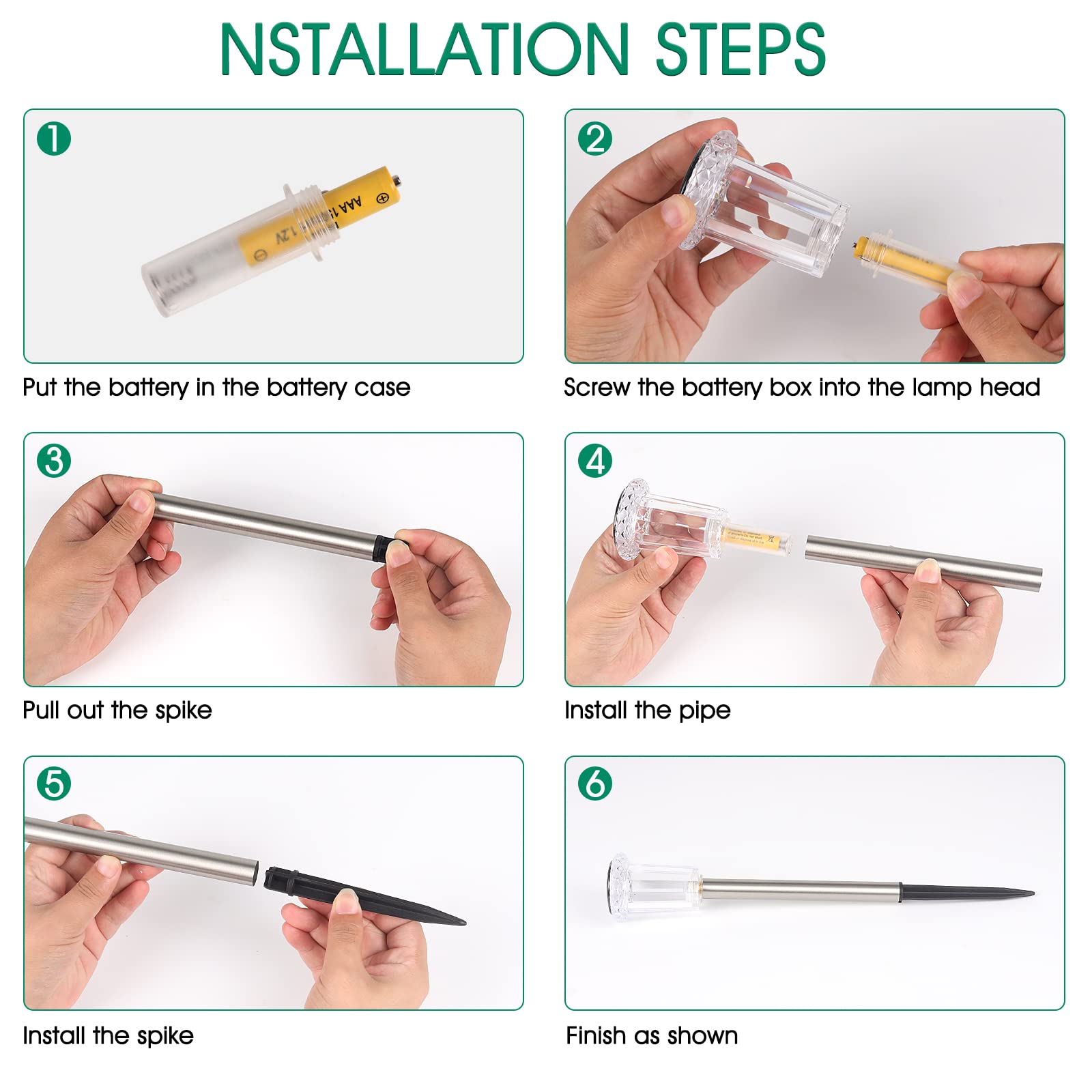 Eyrosa solar stake lights enhance outdoor decor with weatherproof, rust-resistant design.
