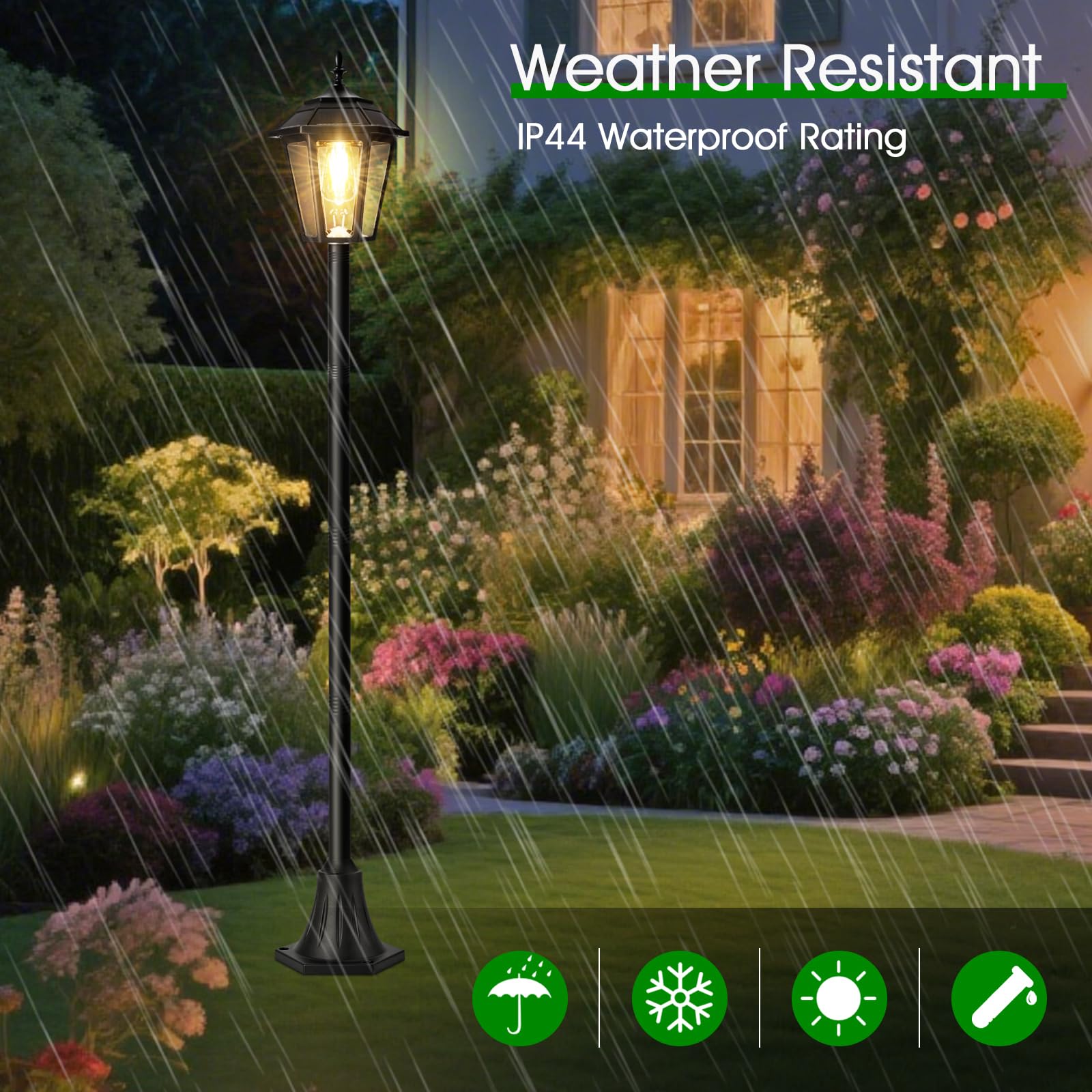 Eyrosa two-pack solar post lights in easy-to-install set.