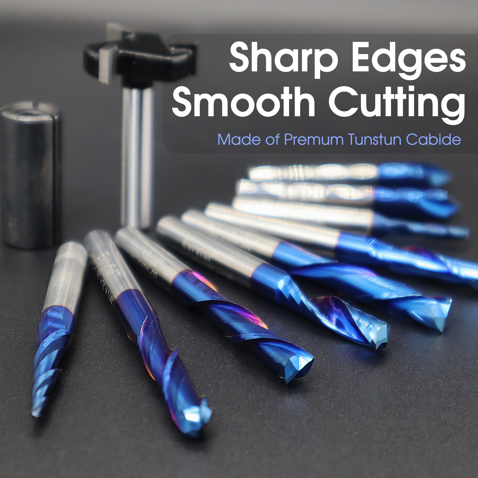 Eyryfui compatible with most CNC routers and one-quarter inch collets