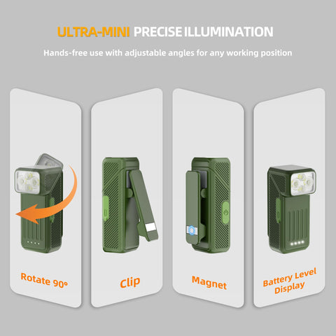 Eyshwu EDC flashlight clipped to a cap brim for camping tasks.