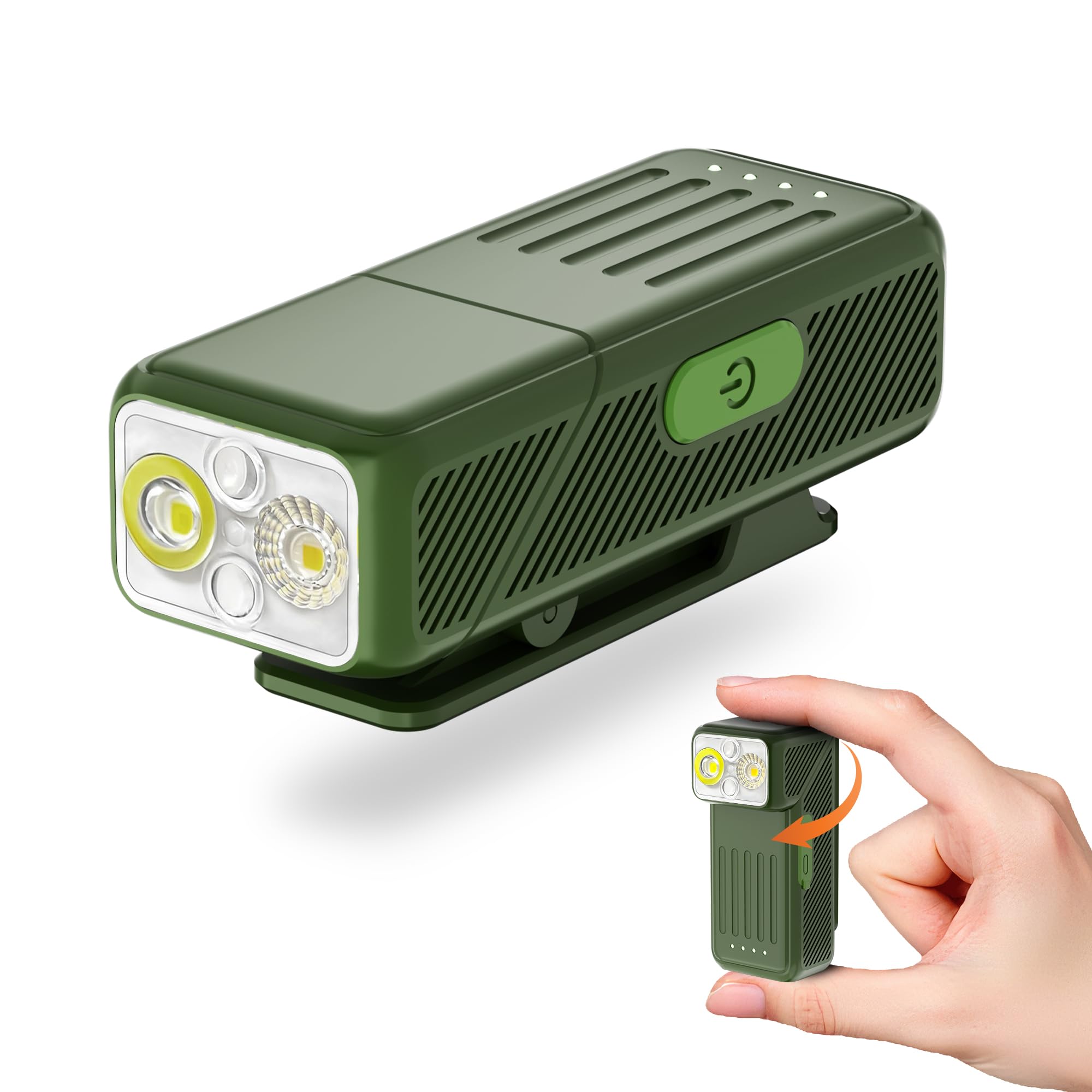 Eyshwu EDC clip-on light on a backpack strap for hands-free illumination.