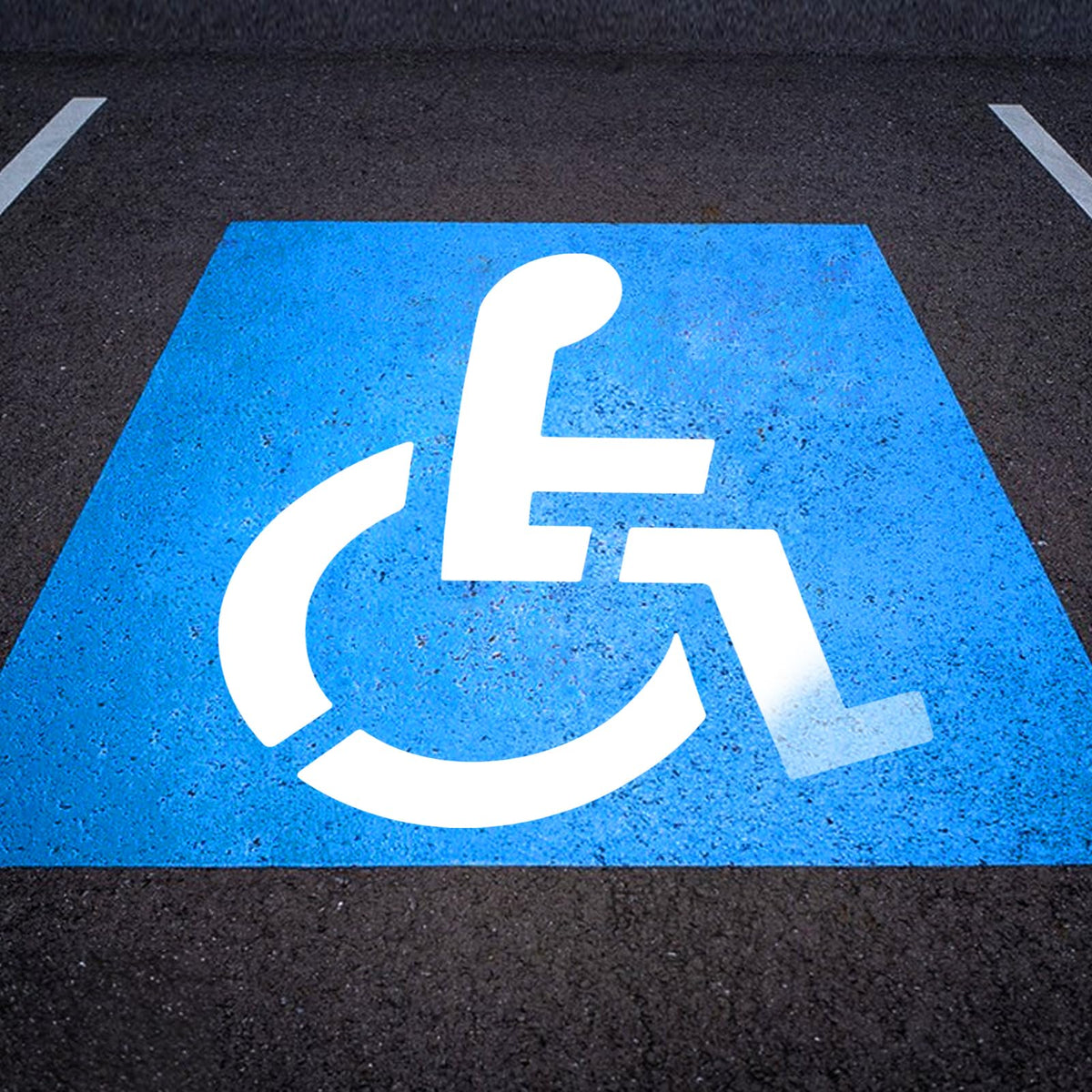 EYUNSTAR handicap stencil 44x44 exterior for crisp outdoor parking markings.