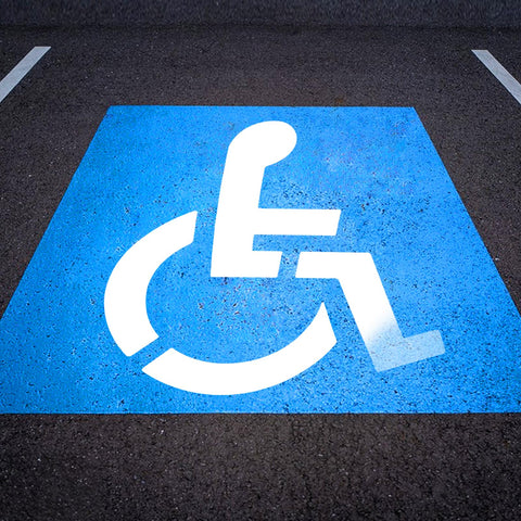 EYUNSTAR handicap stencil 44x44 exterior for crisp outdoor parking markings.