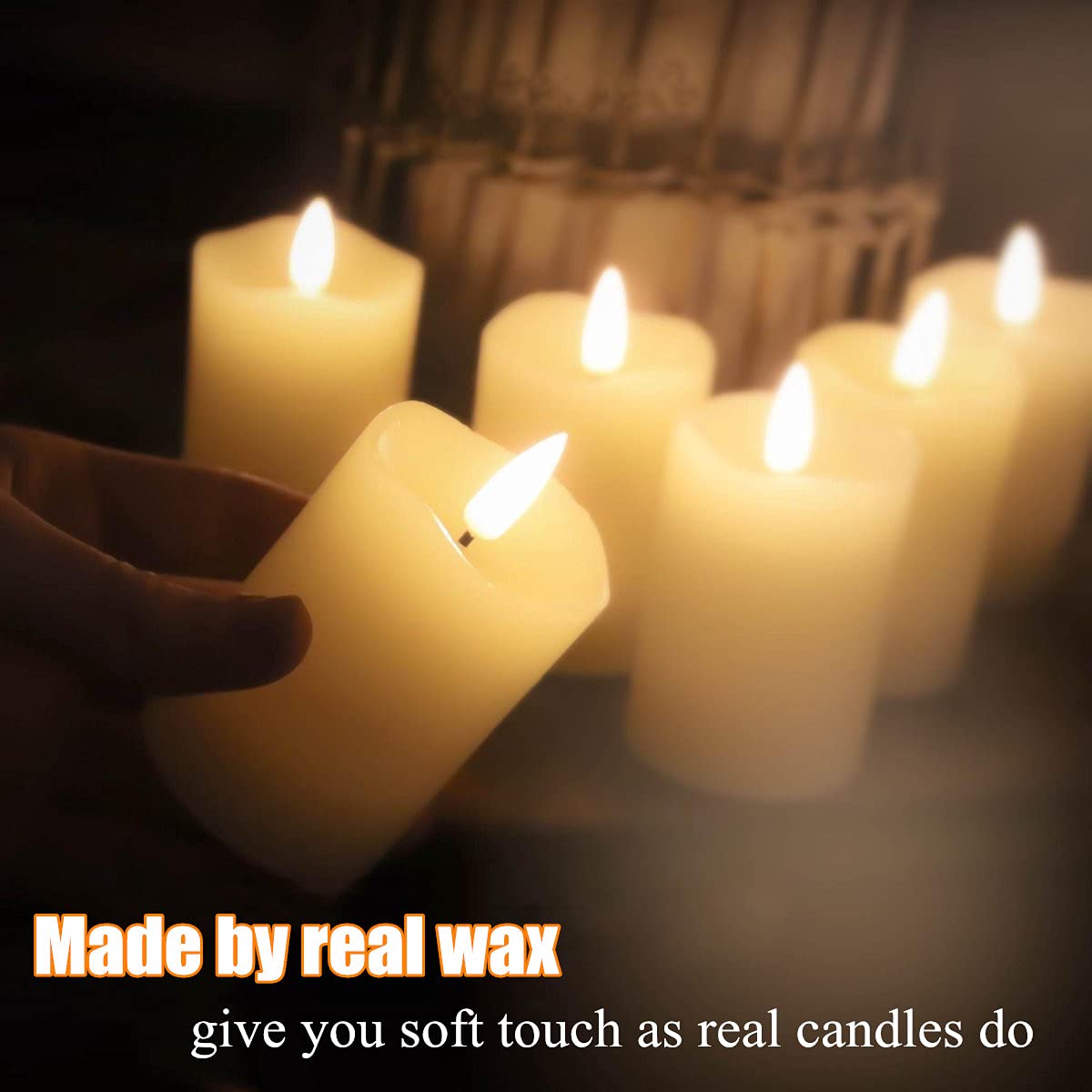 Eywamage 2x3-inch ivory candles in a 6-pack for versatile decor.