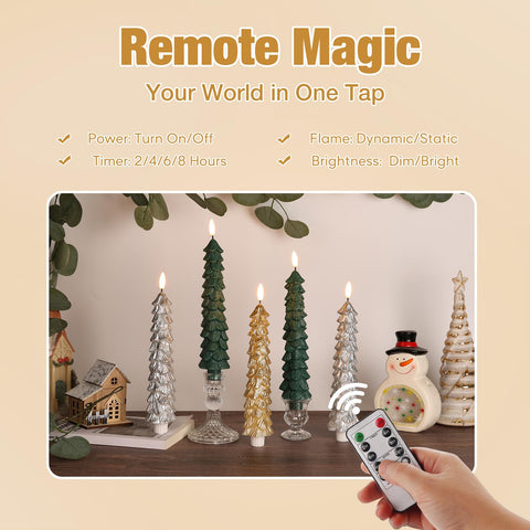 Eywamage remote control candle demonstrating easy on/off and timer features