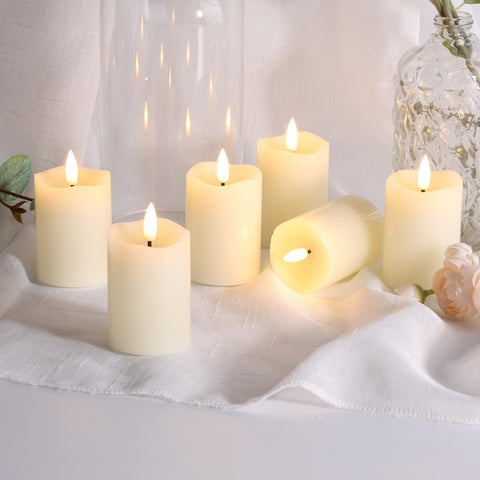 Eywamage ivory flameless candles showing long battery life and worry-free use.