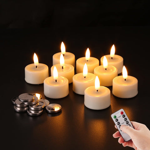 Eywamage ivory flameless tealight with remote control for ambient lighting