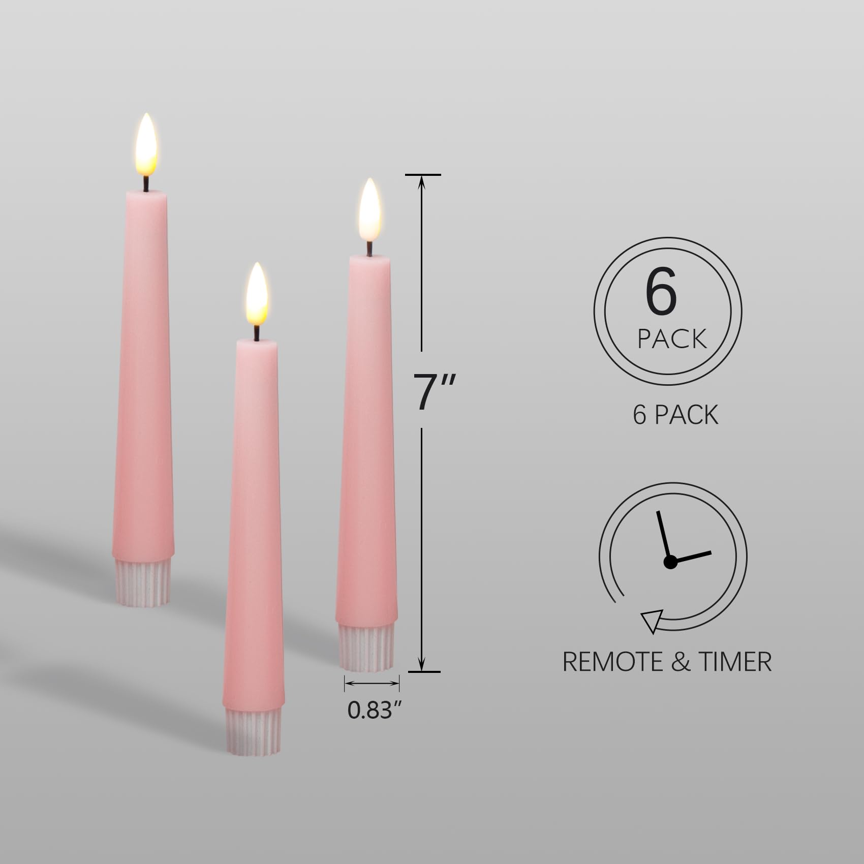 Eywamage pink taper candle set of 6 lights holidays without flames