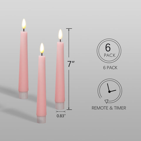 Eywamage pink taper candle set of 6 lights holidays without flames