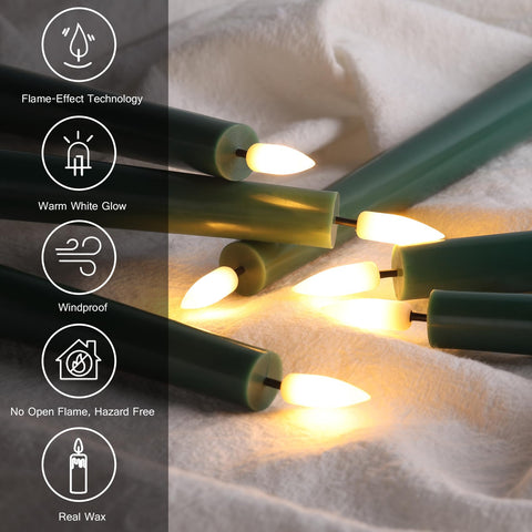 Eywamage remote-controlled taper candle with timer for flexible setup.