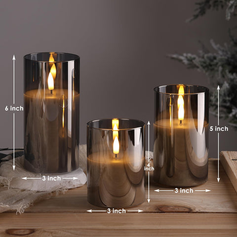 Eywamage smoke-grey glass candle close-up reveals modern elegance