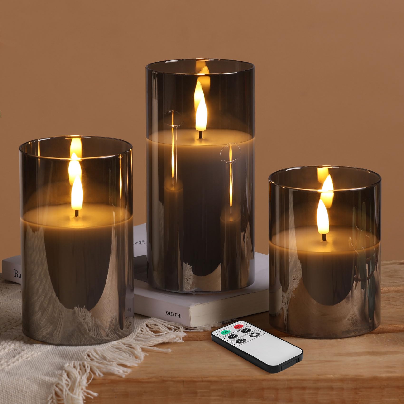 Eywamage remote-controlled flameless candles create soft flicker at night