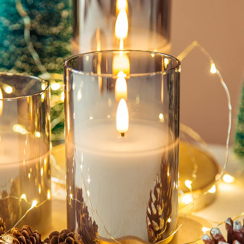 Eywamage glass candles for wedding decor with warm inviting glow