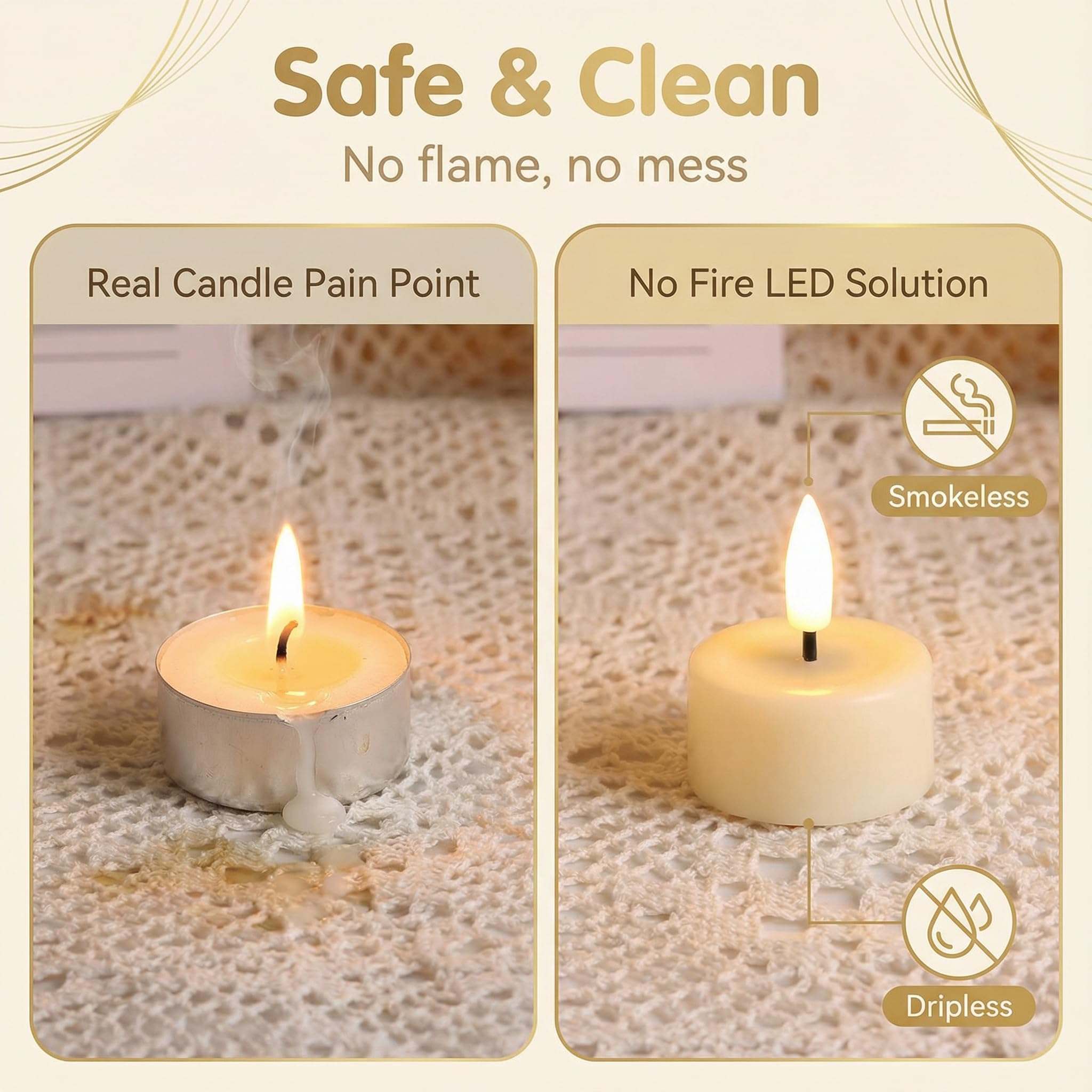 Eywamage ivory tealight with 1.64 inch diameter fits centerpieces