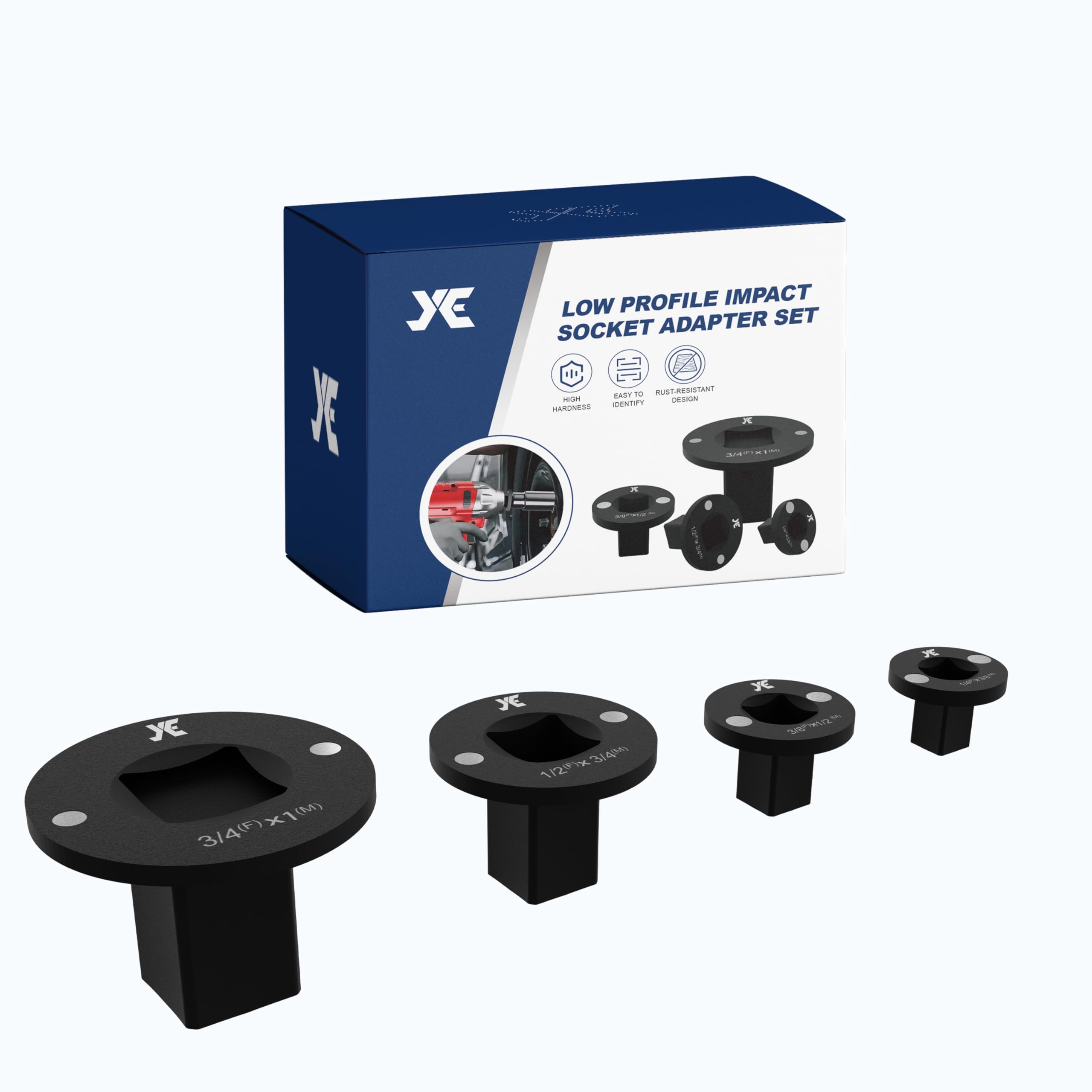 EYX low-profile 3/4 to 1 inch socket adapter in tight spaces.