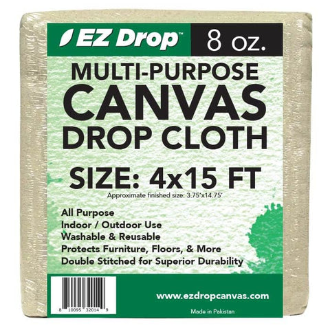 EZ DROP painter's drop cloth 4x15 ft rolled, ideal for painting prep and surface protection