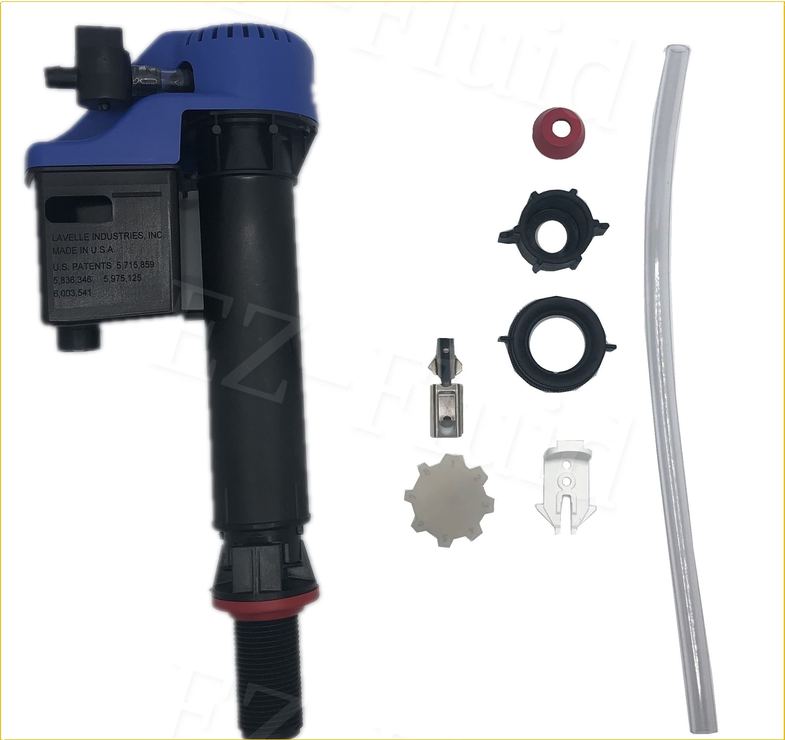 EZ-FLUID Korky 582GT blue fill valve inside the toilet tank for reliable refills