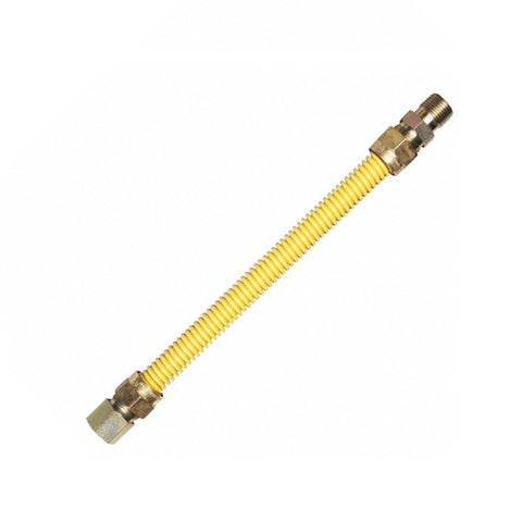 EZ-FLUID 18inch yellow epoxy coated gas connector for residential tankless water heaters