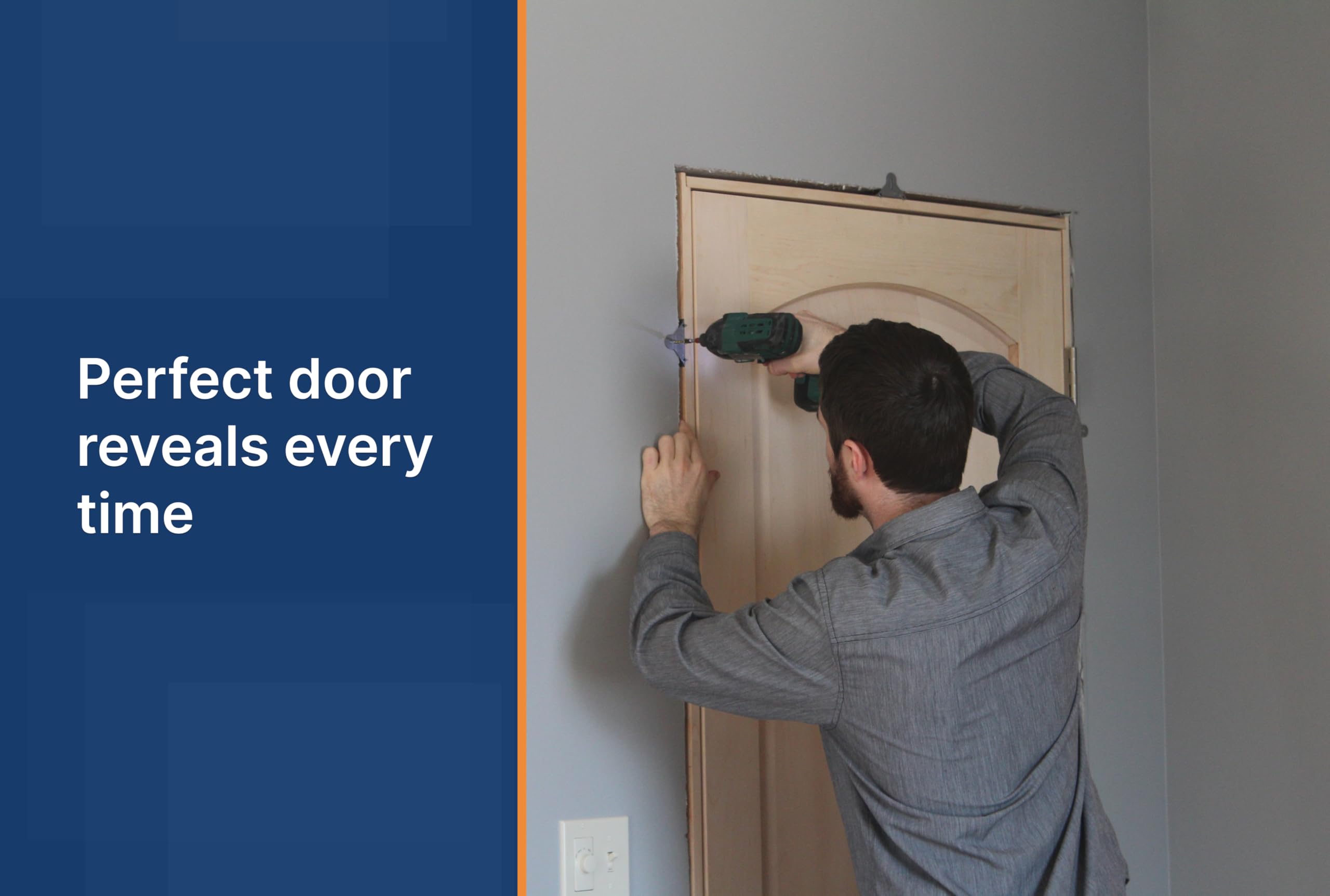 EZ-HANG brackets installed on door frame illustrating quick secure fit