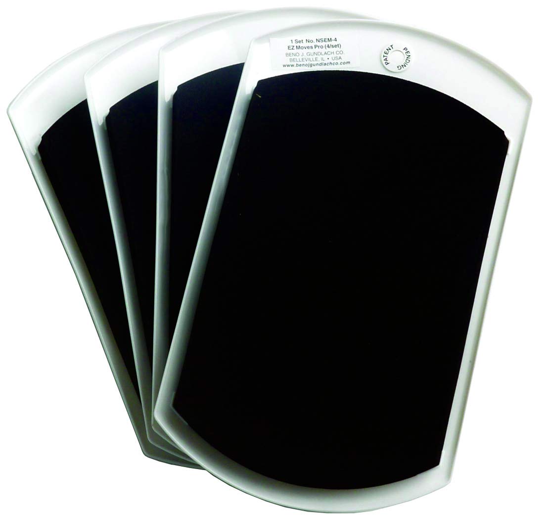 EZ Moves Pro slides under corners ensure stable, reusable positioning without adhesive.