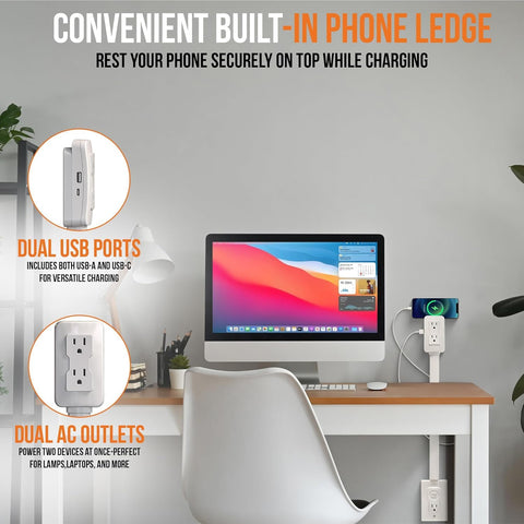 EZ Outlet extends from 22 to 34 inches for flexible reach.