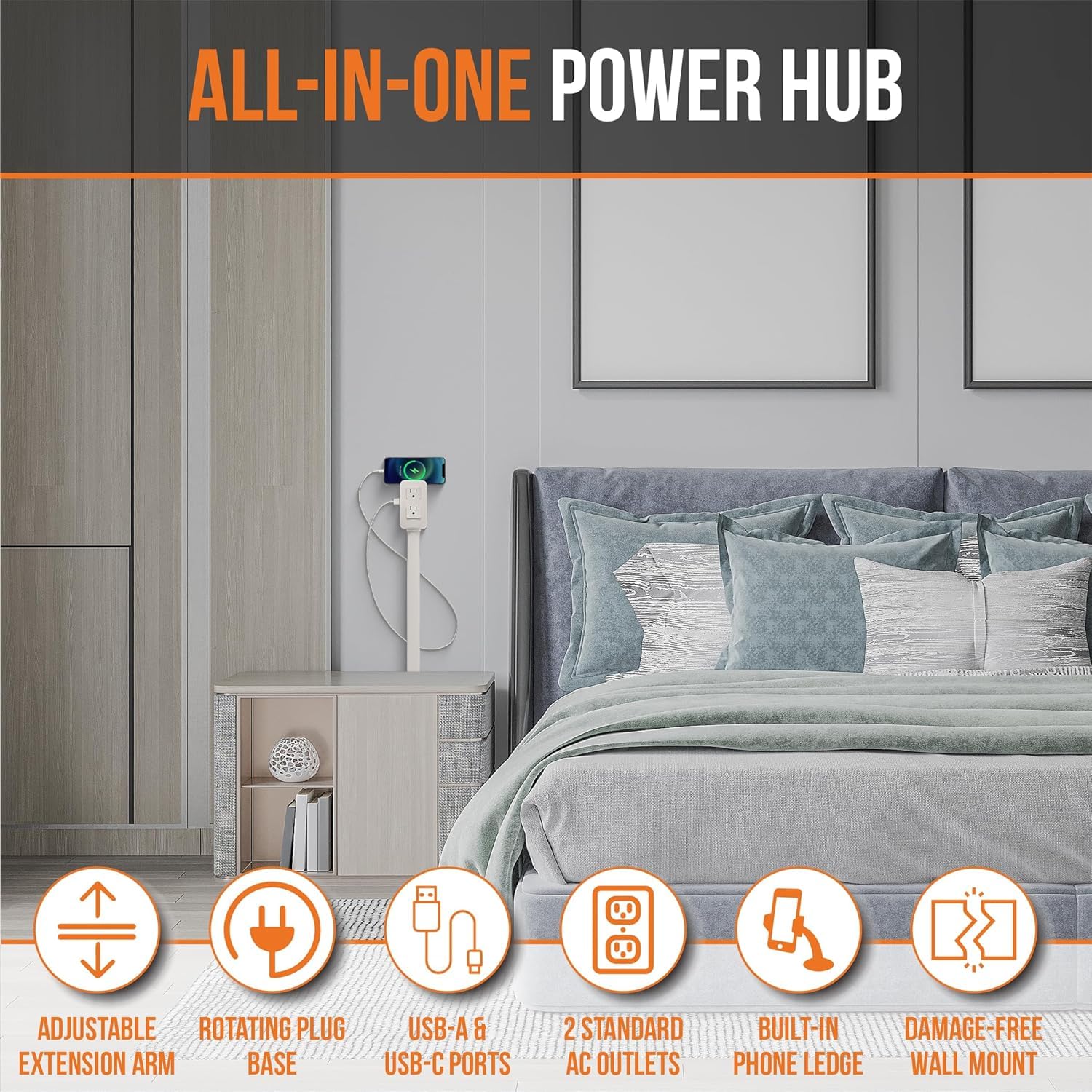 EZ Outlet USB-A port for quick device charging.