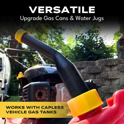 EZ-POUR yellow base cap with coarse threads fits many cans.