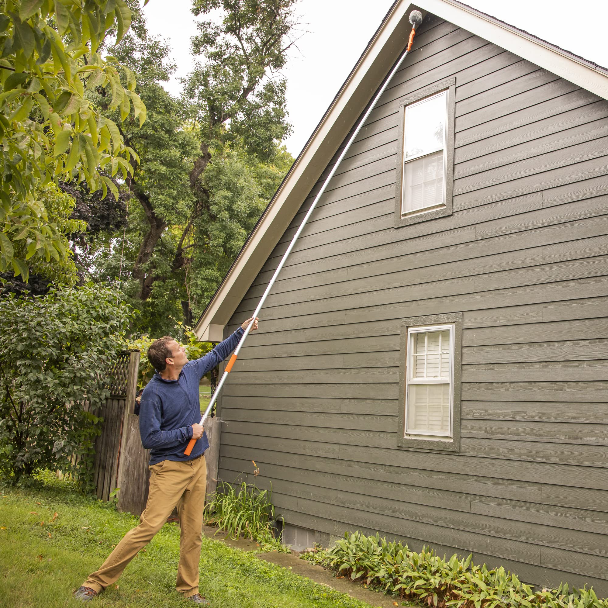 EZ SMART extension pole shows attachments compatibility for versatile use.