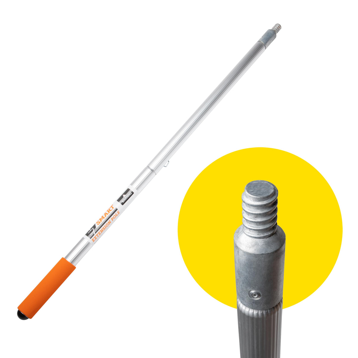 EZ SMART extension pole fully extended to 16 feet for high reach tasks.