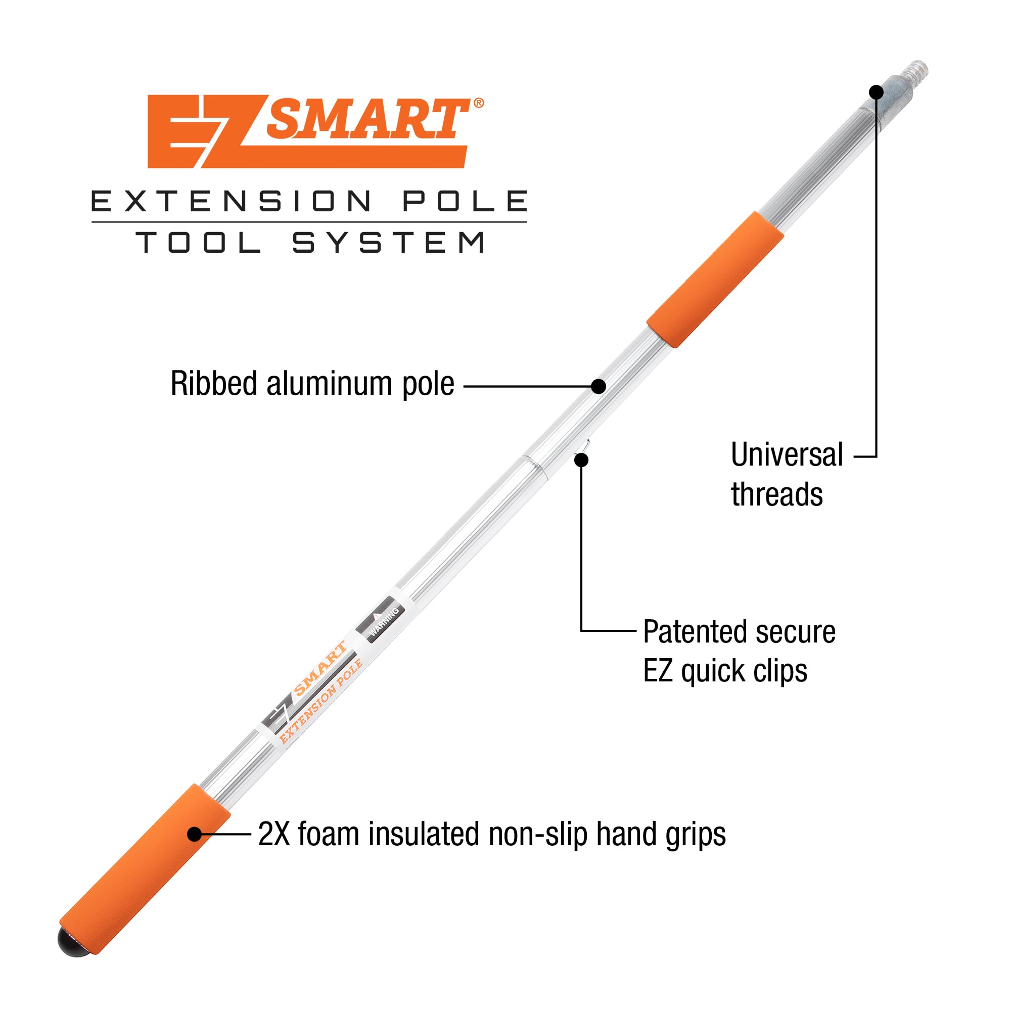 EZ SMART universal threaded tip accepts many attachments securely.