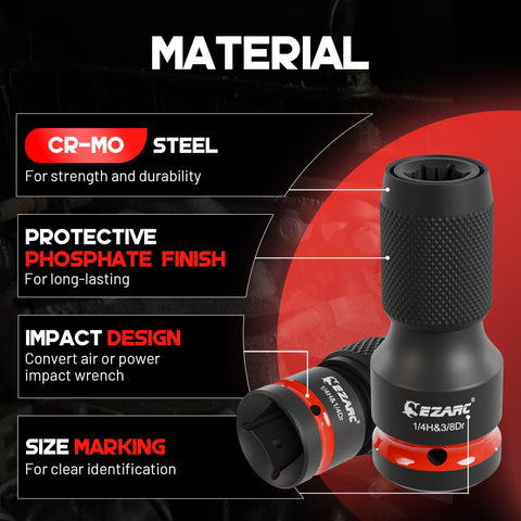 EZARC 1/4-inch hex quick-release adapter enables instant bit changes