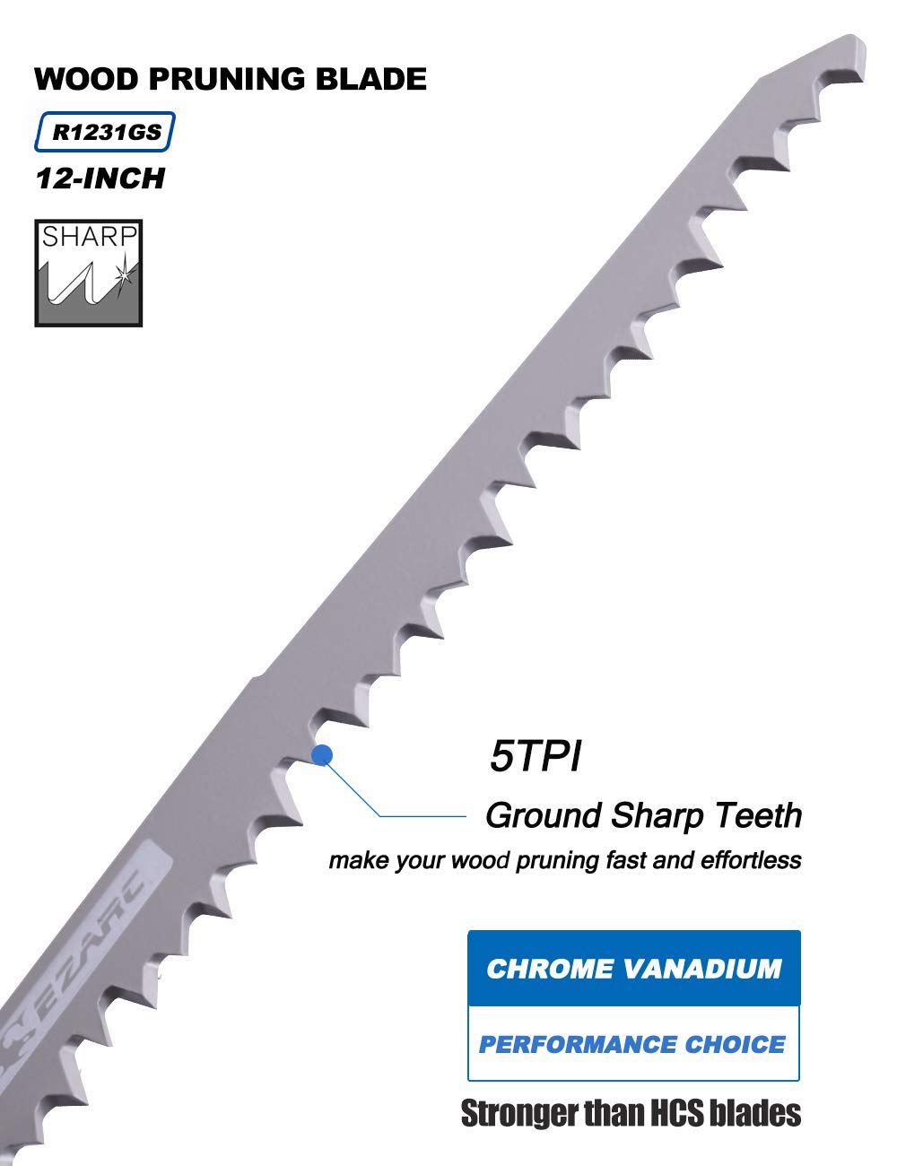 EZARC 12-inch pruning blade in action delivering clean, precise cuts.