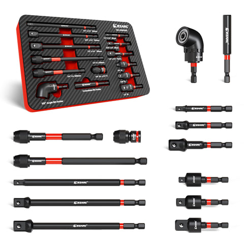 EZARC 14pc impact socket adapter set, compact kit for fast conversions