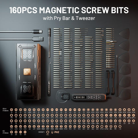 EZARC 160-bit collection neatly organized with magnetic storage for quick changes
