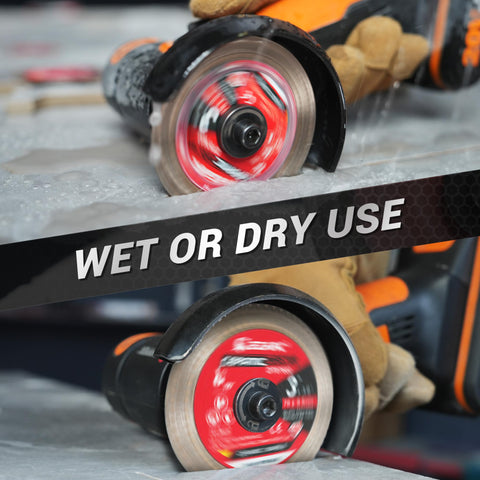 EZARC blade with 3/8-inch arbor compatibility on a tile saw.