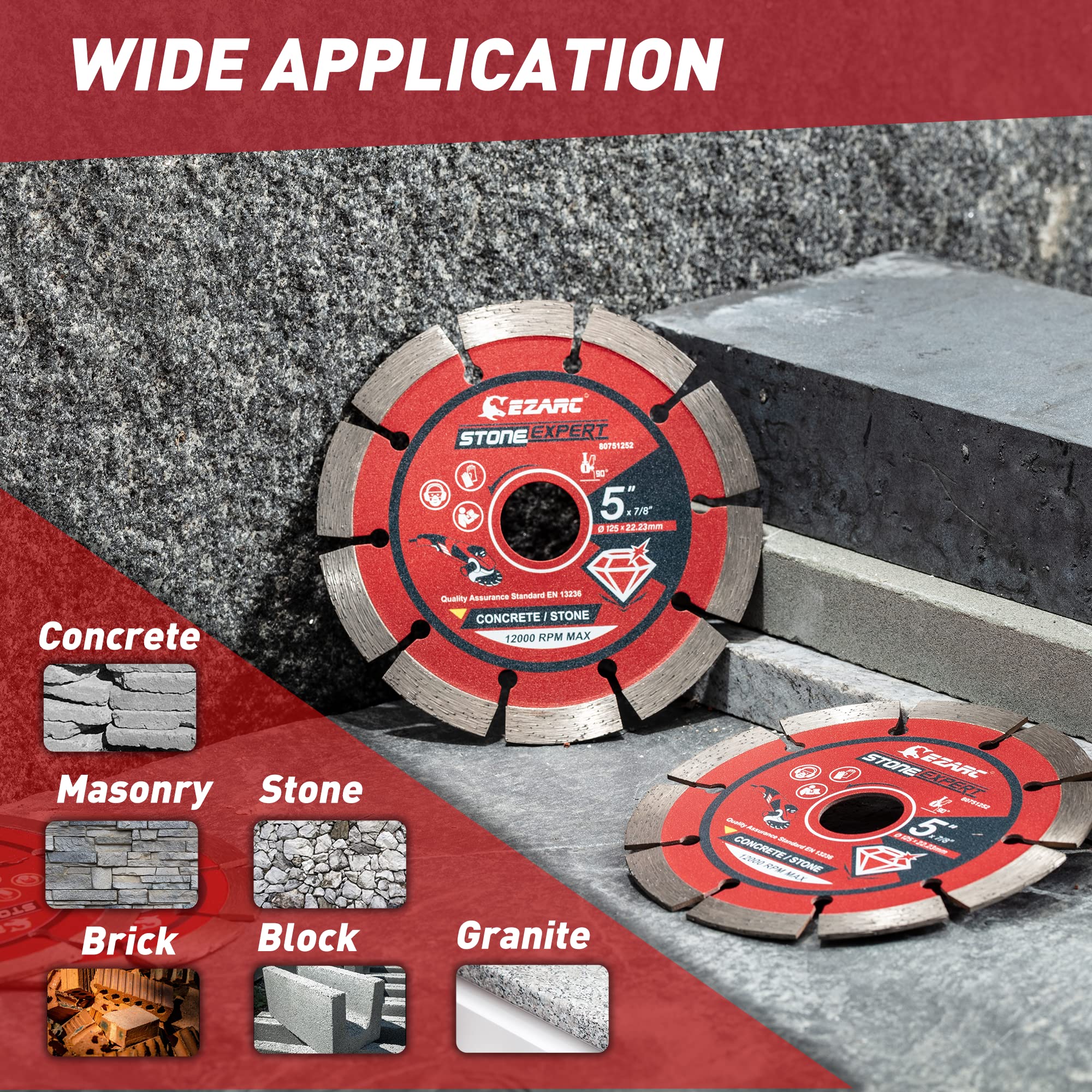 EZARC blade demonstrating dry and wet cutting capabilities on masonry