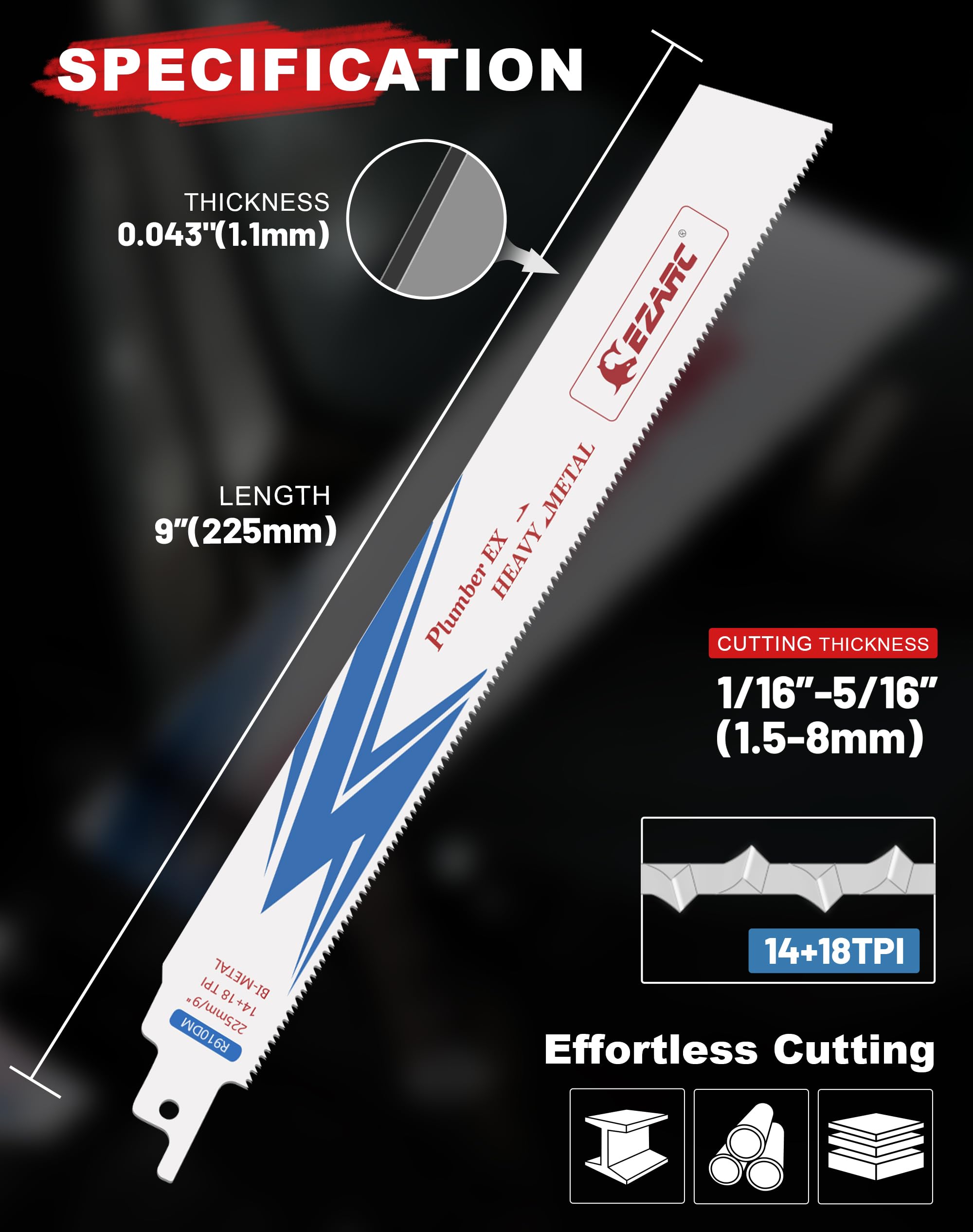 EZARC 8% cobalt teeth detail for longer life in tough metal demolition