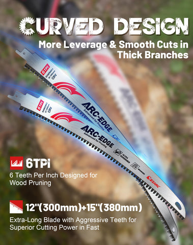 EZARC arc-edge pruning blade 12-inch for precise trimming of small limbs.