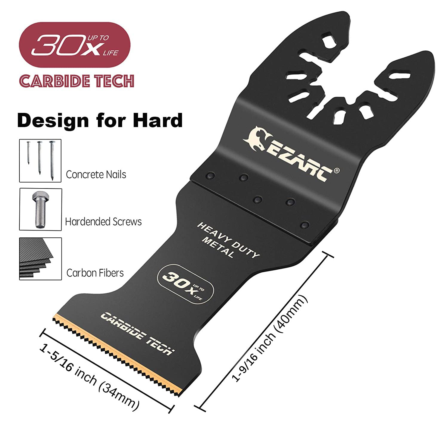 EZARC carbide blade tackles nails and bolts with ease.