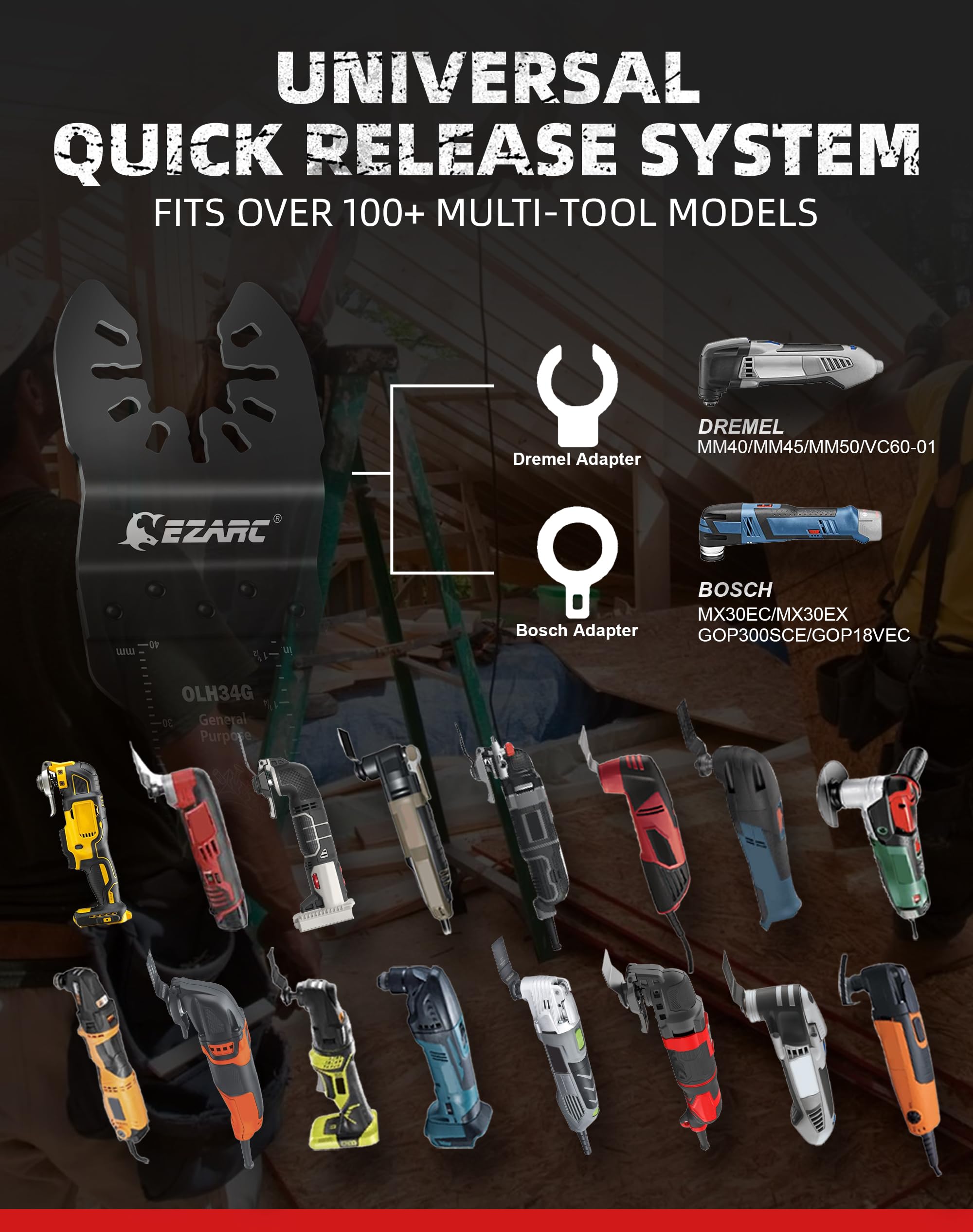 EZARC blade cuts metal and PVC with durable carbide tips