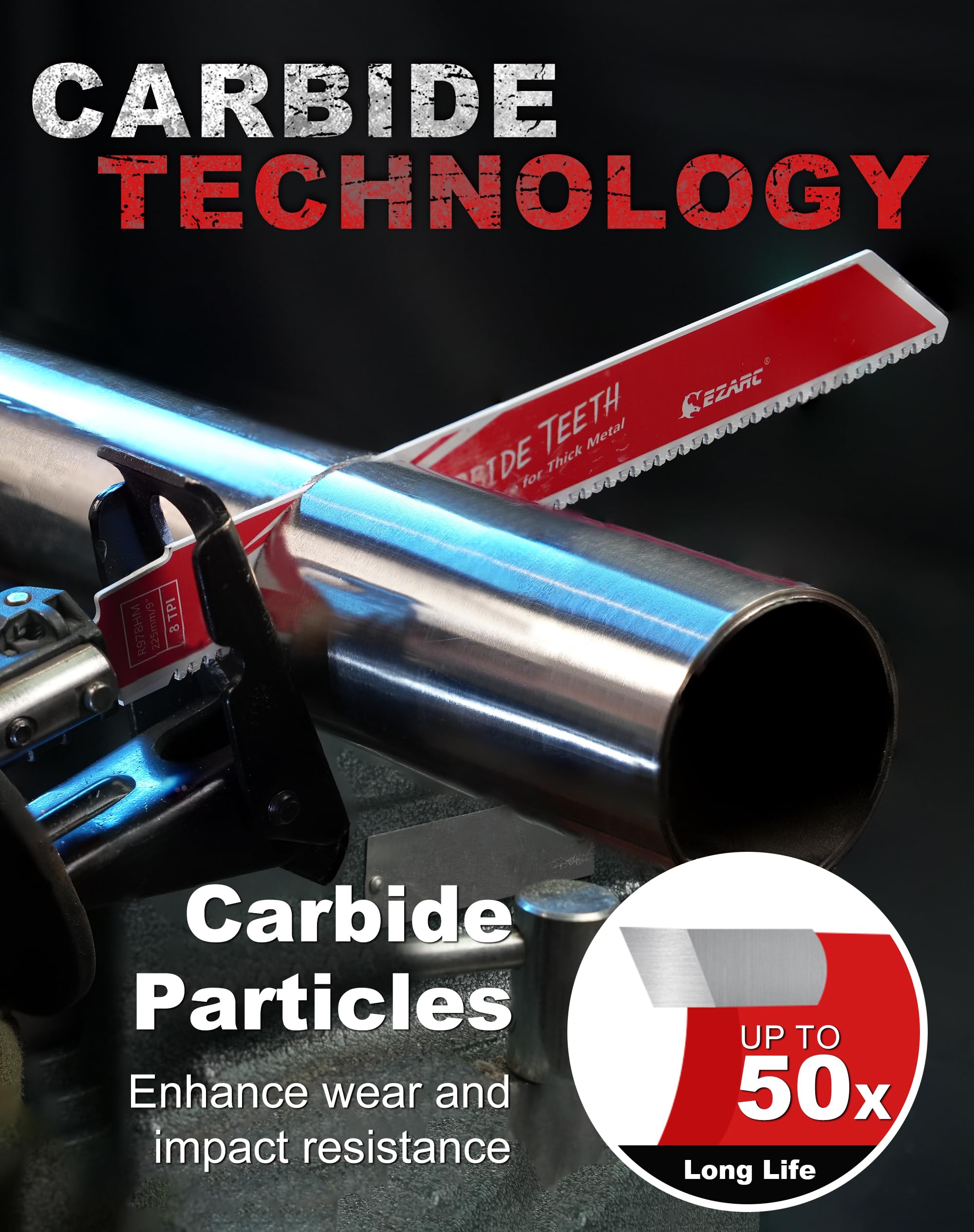 EZARC carbide teeth welding detail shows strength for harsh demolition
