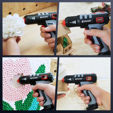 EZARC compact design glue gun ideal for small crafts and repairs.