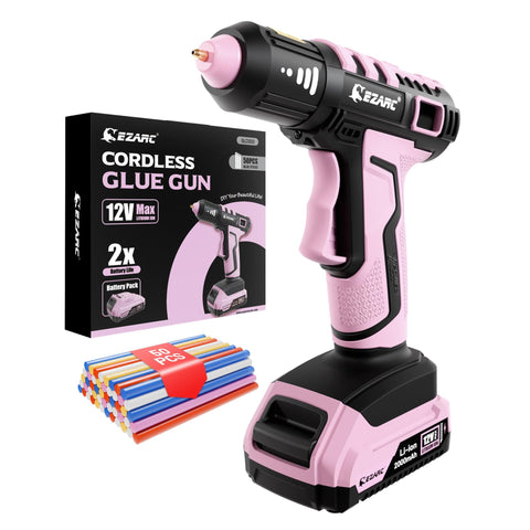 EZARC cordless hot glue gun in action with fast 15-second heat for quick projects.