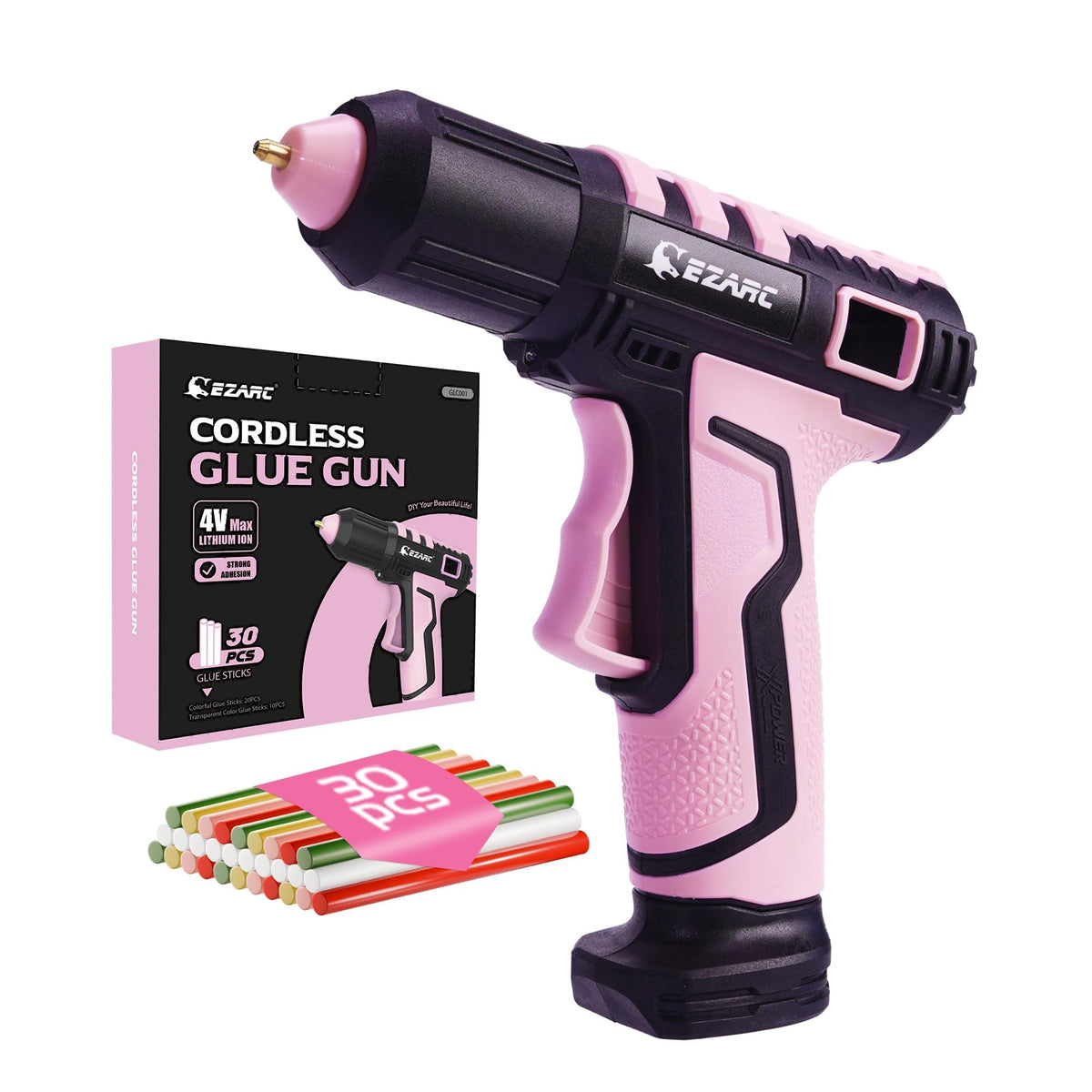 EZARC cordless hot glue gun preheats in 15 seconds for fast crafting sessions