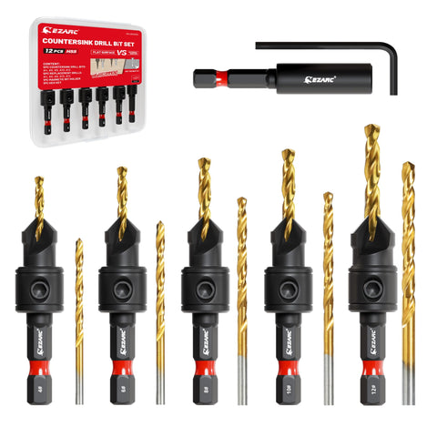 EZARC countersink set in storage case for organized woodworking.