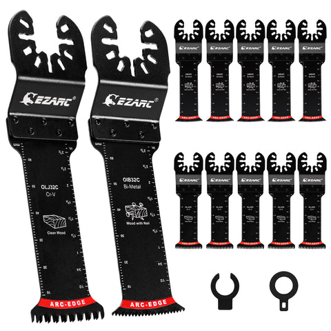 EZARC curved-tech blade edge for smoother, more accurate cuts with less vibration.