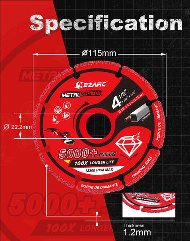 EZARC contaminant-free wheel minimizes dust for a cleaner workspace.