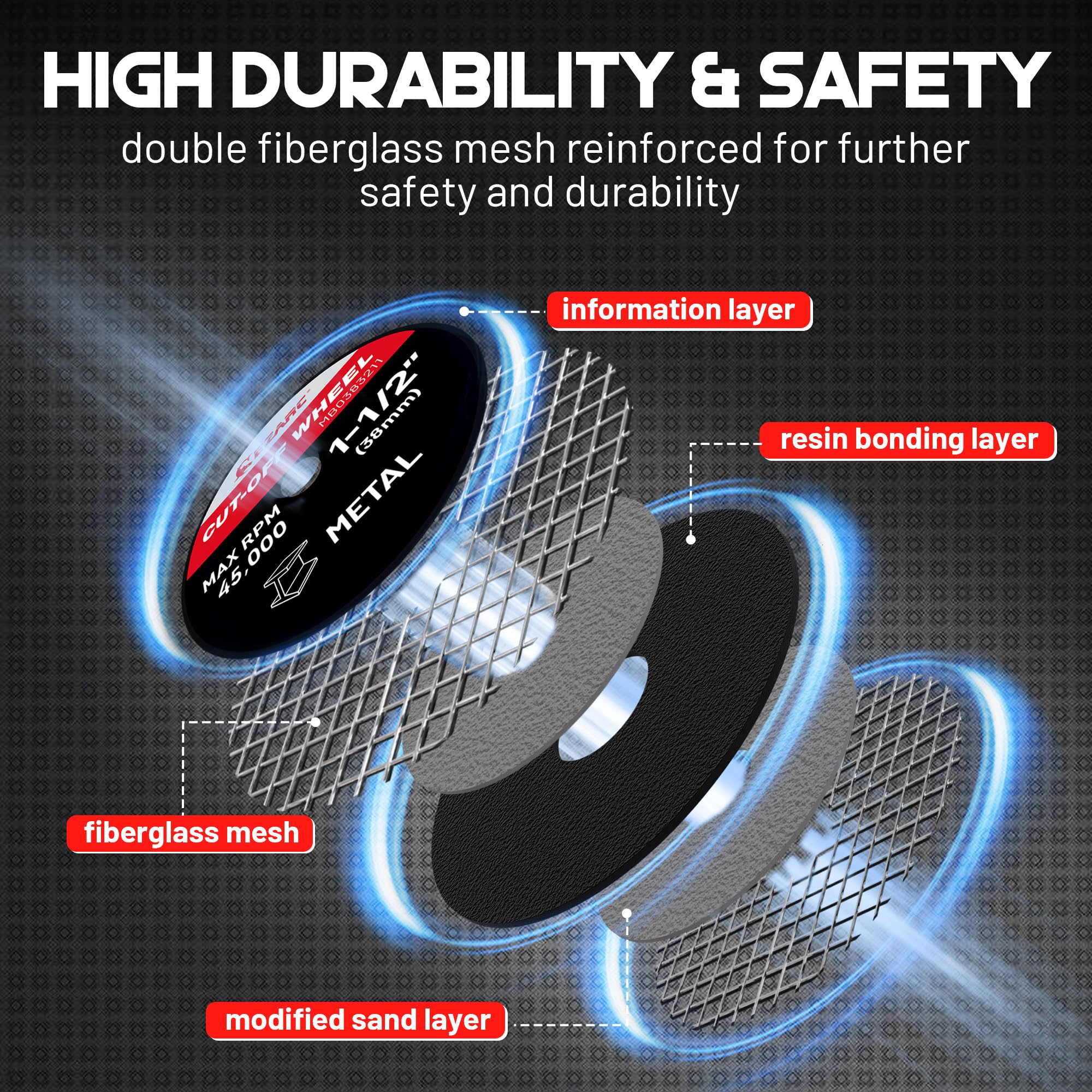 Ultra-thin EZARC wheel enables precise cuts on steel and aluminum.
